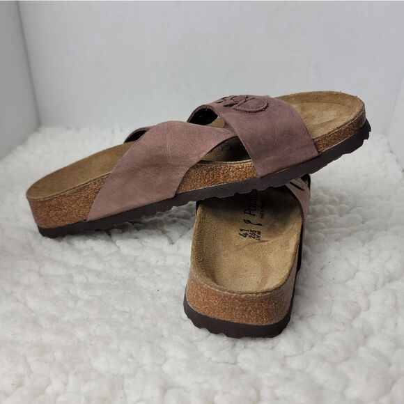 Birkenstock Papillio Daytona Womens Slip Sz 10 Brown Leather Crossover Strap - Picture 5 of 10